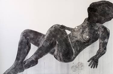 Original Figurative Nude Drawing by Evangelos Papapostolou