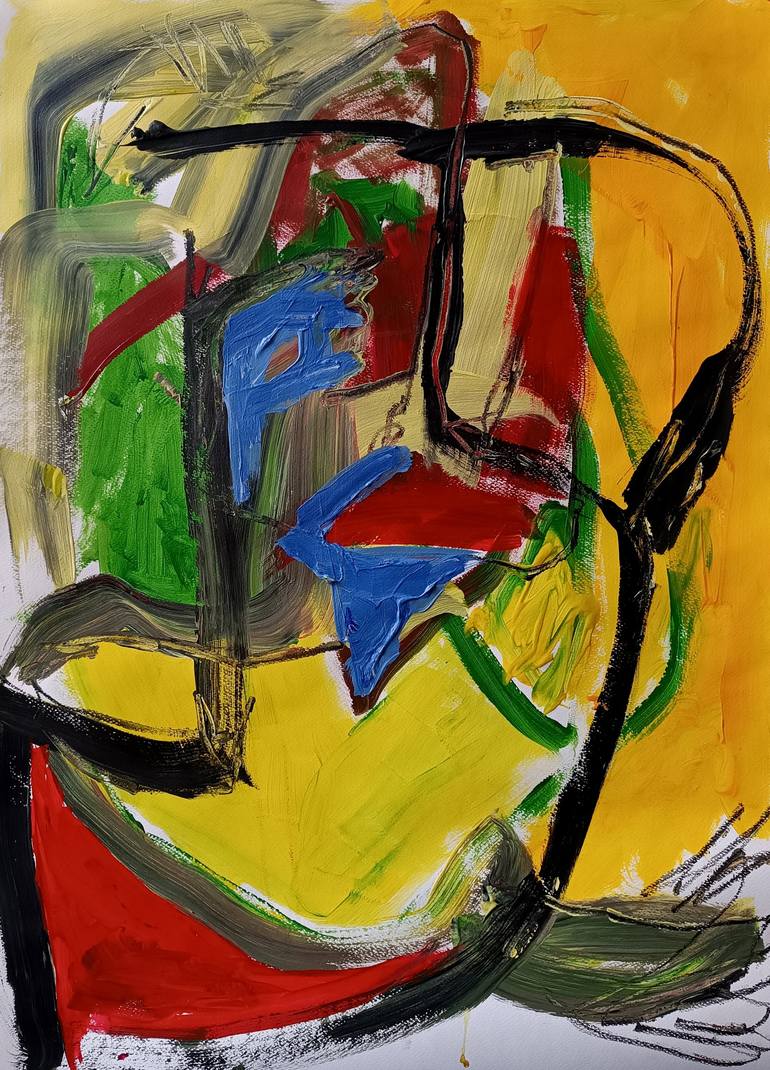 Original Abstract Expressionism Abstract Paintings by Evangelos Papapostolou