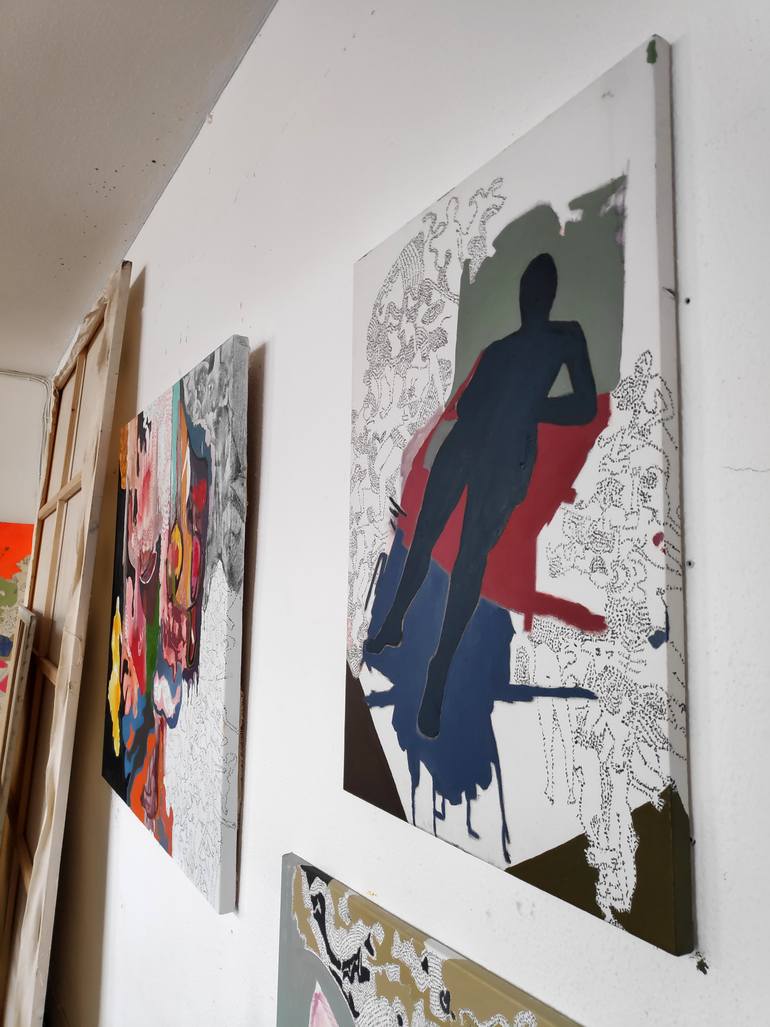 Original Conceptual Nude Painting by Evangelos Papapostolou
