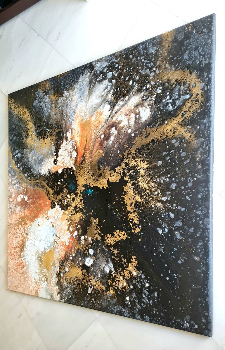 Original Abstract Expressionism Outer Space Painting by ELENI DENART