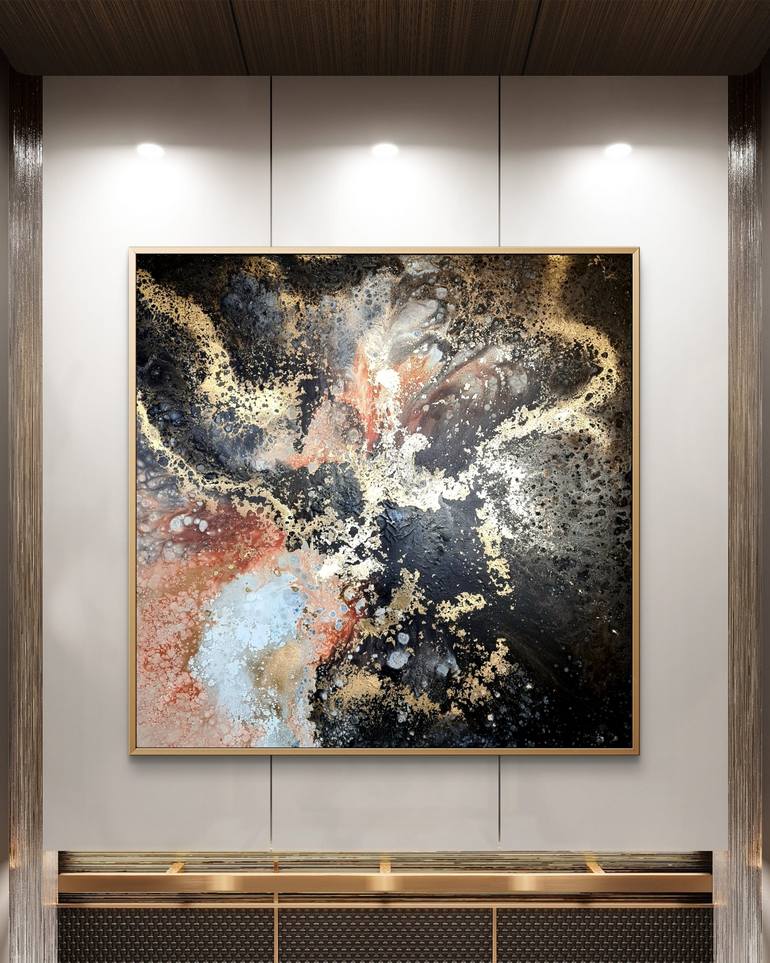 Original Abstract Expressionism Outer Space Painting by ELENI DENART