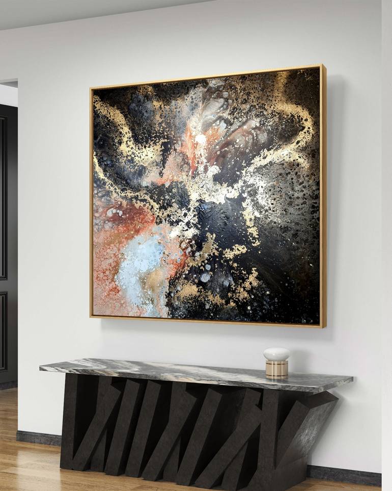 Original Abstract Expressionism Outer Space Painting by ELENI DENART