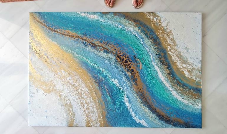 Original Abstract Expressionism Abstract Painting by Eleni Denart