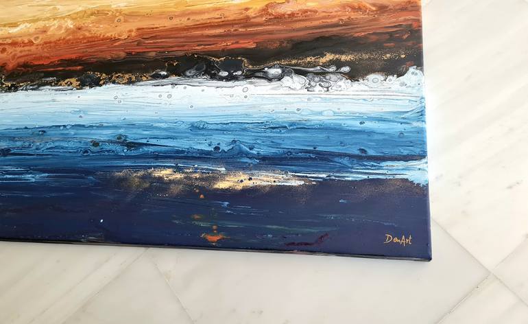 Original Abstract Ocean Painting by Eleni Denart