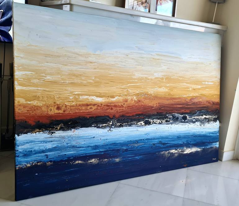 Original Abstract Ocean Painting by Eleni Denart