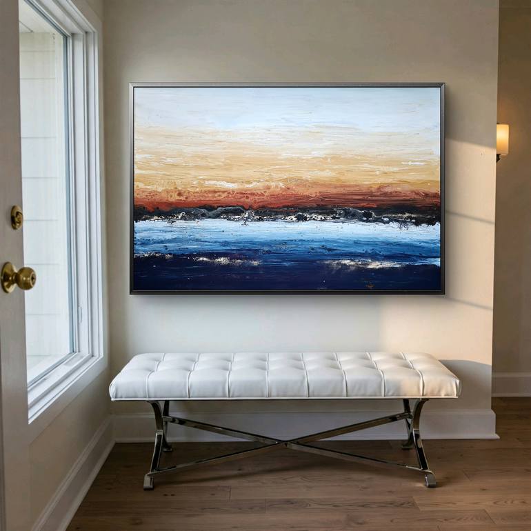 Original Abstract Ocean Painting by Eleni Denart