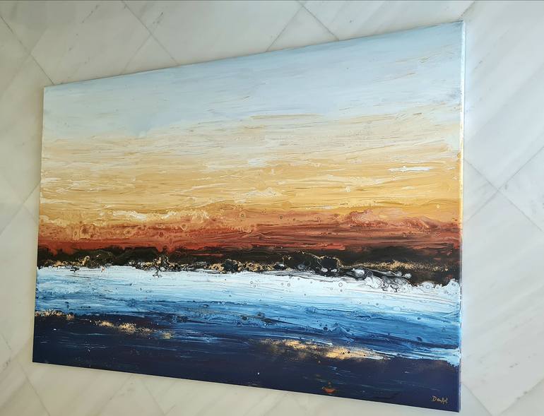 Original Abstract Ocean Painting by Eleni Denart