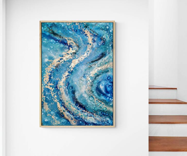 Original Abstract Expressionism Seascape Painting by ELENI DENART