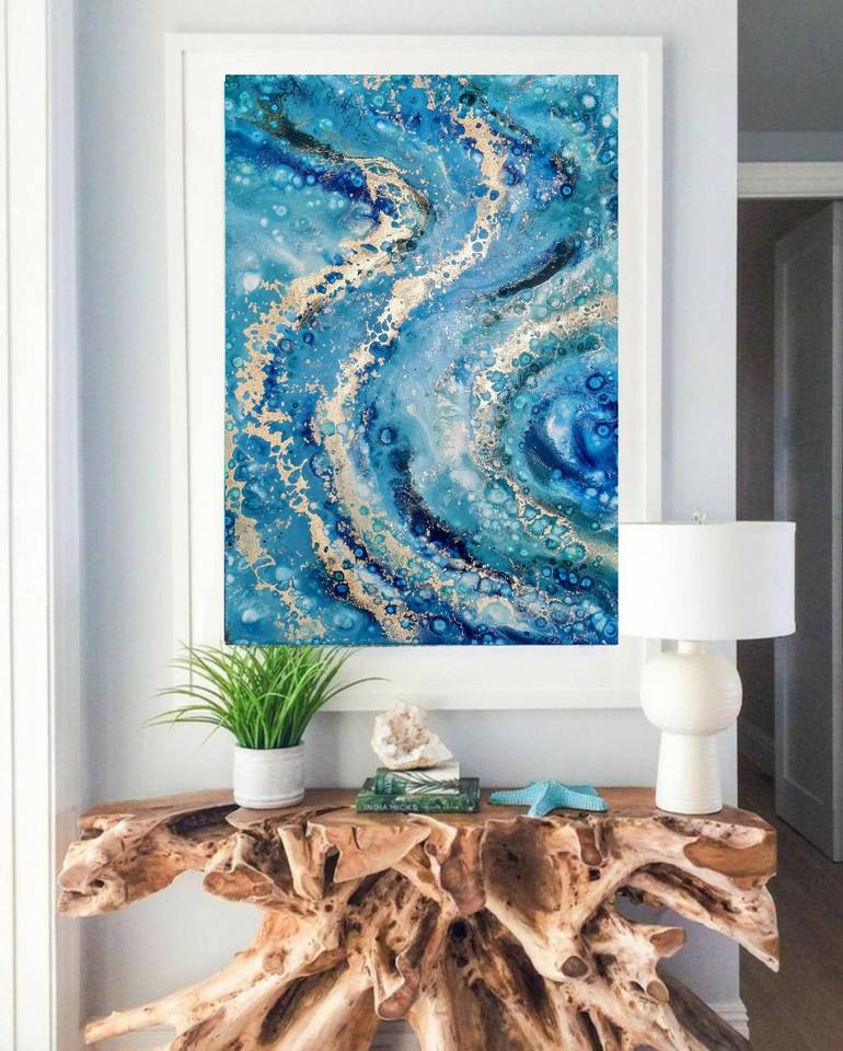 Original Abstract Expressionism Seascape Painting by ELENI DENART