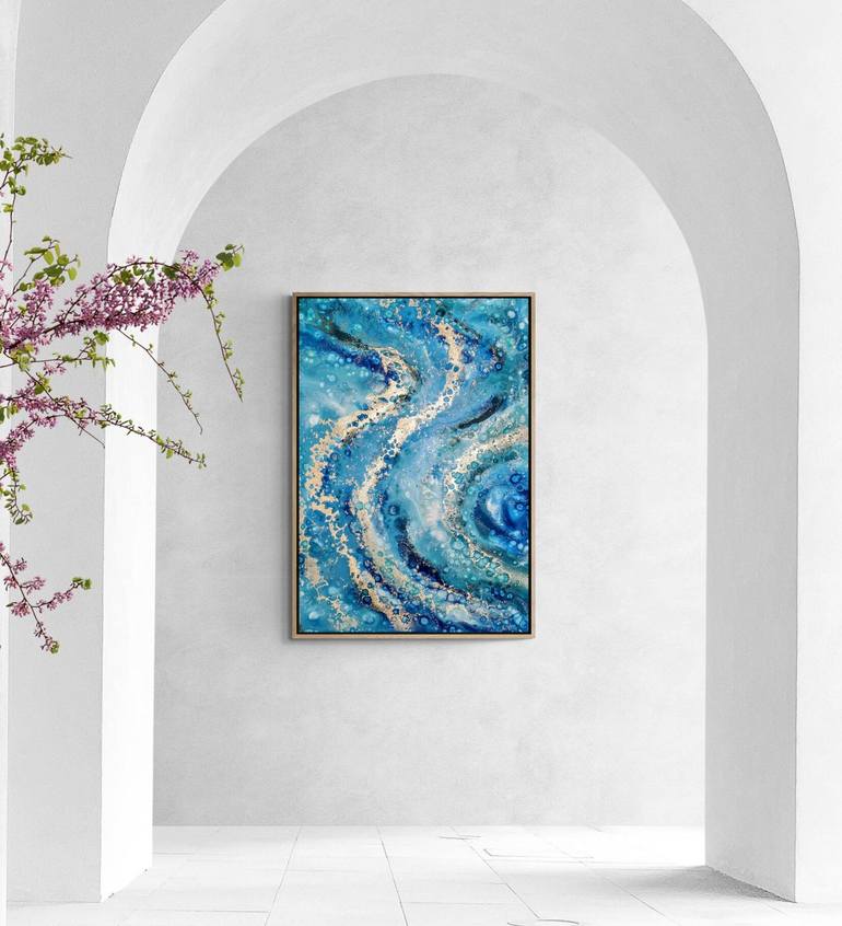 Original Abstract Expressionism Seascape Painting by ELENI DENART