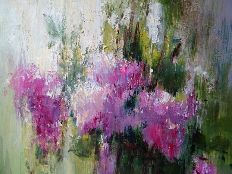 Original Impressionism Floral Painting by Ivory Art Gallery