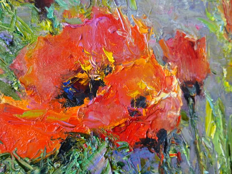 Original Fine Art Floral Painting by Ivory Art Gallery