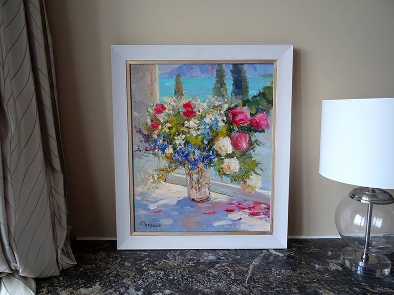 Original Fine Art Floral Painting by Ivory Art Gallery