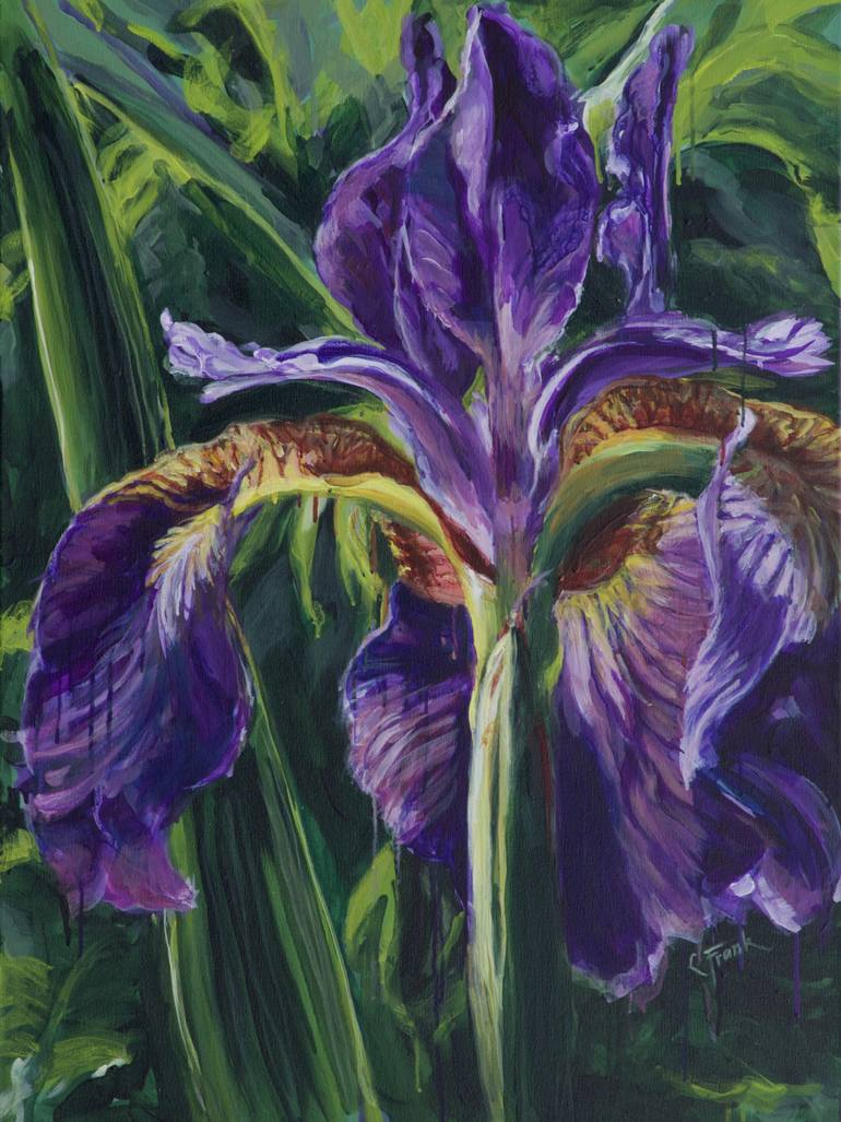 Purple Iris, Weir Farm Painting by Leona Frank | Saatchi Art