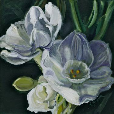 Original Fine Art Floral Paintings by Leona Frank