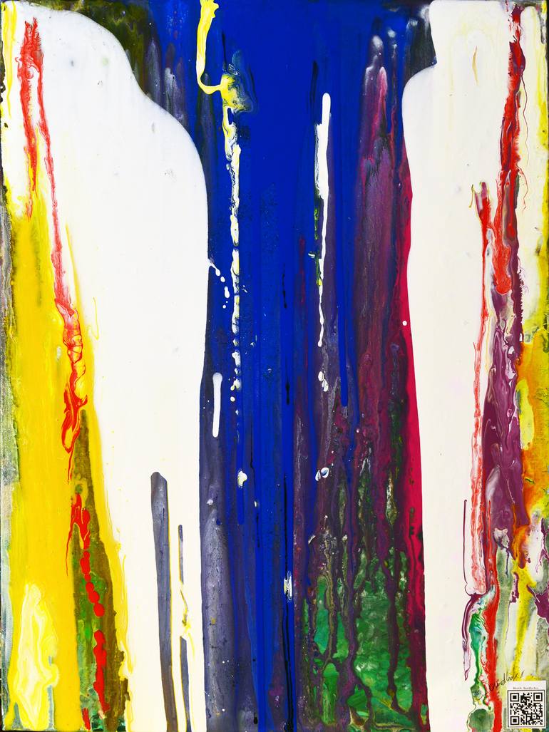 Original Time Painting by Edith Sandhofermalli  Contemporary Art on Canvas  time in flow 1