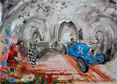 Print of Automobile Paintings by Michel Michaux
