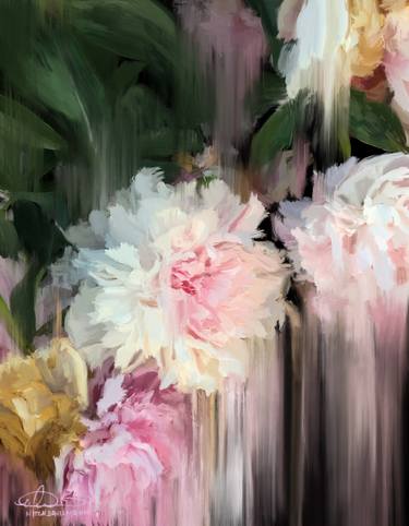 Original Expressionism Floral Paintings by Mitch Davis-Mann