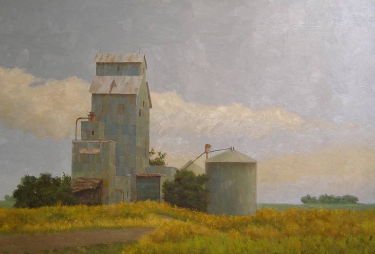 Renner South Dakota Grain Eelevator Painting by Gary Hartenhoff ...