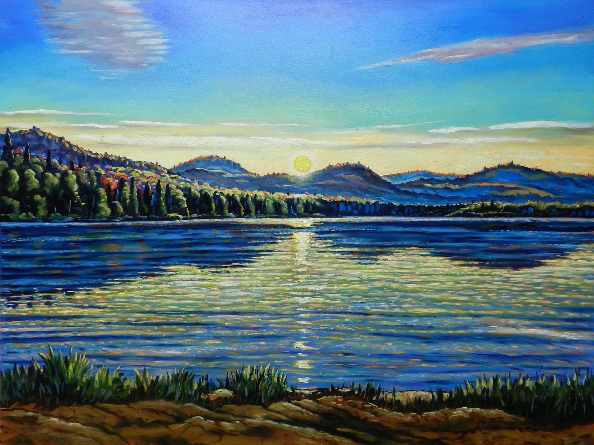 Sunset, Lake of Two Rivers, Algonquin Painting by Edmund Prior