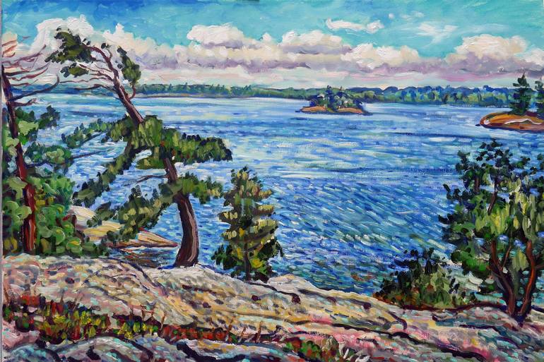 Bent Pines, Beausoleil Island Painting by Edmund Prior | Saatchi Art