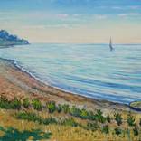 Hazy Morning, Whitby Beach by Edmund Prior
