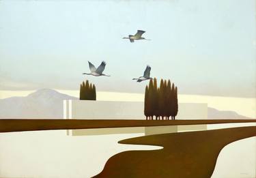 Original Landscape Paintings by Cesare Reggiani