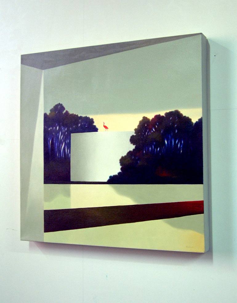 Original Conceptual Landscape Painting by Cesare Reggiani