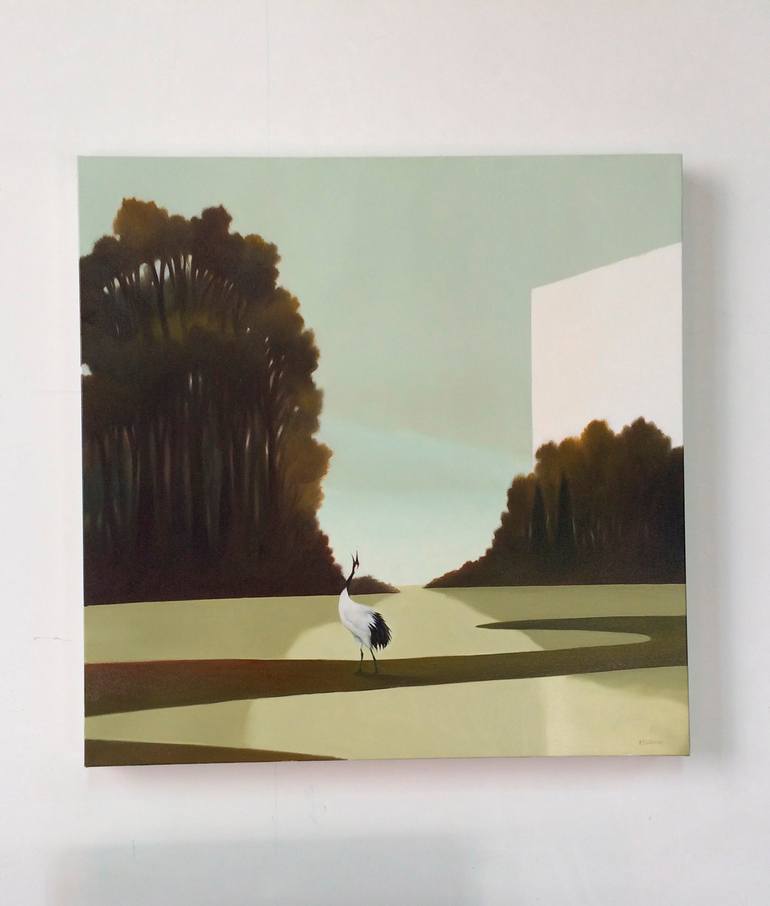 Original Conceptual Landscape Painting by Cesare Reggiani