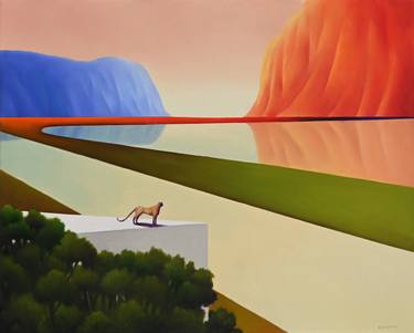 Original Conceptual Landscape Paintings by Cesare Reggiani