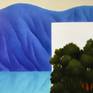 I made a series of works in the summer of 2020 in the studio in an old house in the hills. The warm bright days influenced the choice of brighter colors.
The oil on canvas, with its slow and accurate execution, allows a sophisticated control of the colors.