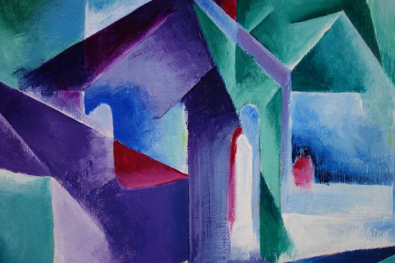 Original Abstract Architecture Painting by Carol Brown