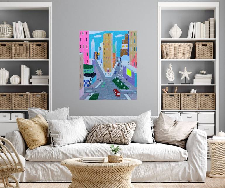 Original Contemporary Cities Painting by Katrina Avotina