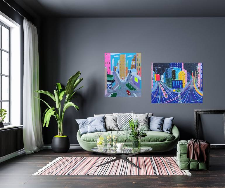 Original Contemporary Cities Painting by Katrina Avotina