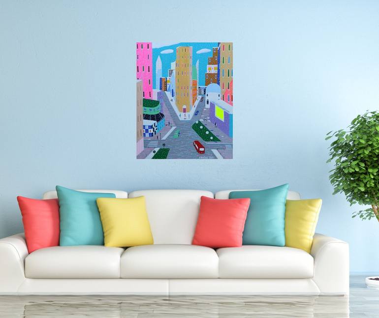 Original Contemporary Cities Painting by Katrina Avotina