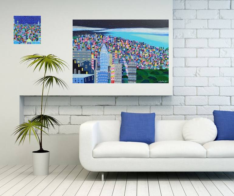 Original Contemporary Cities Painting by Katrina Avotina