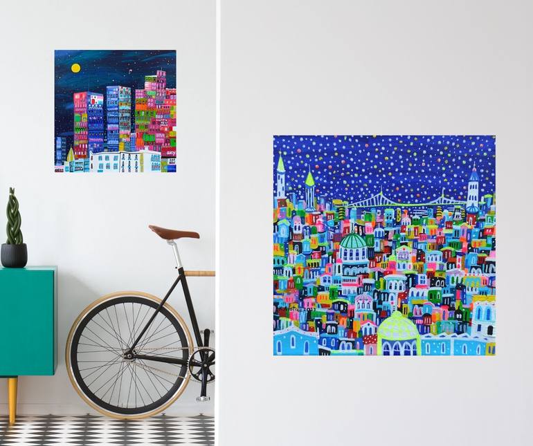 Original Contemporary Cities Painting by Katrina Avotina
