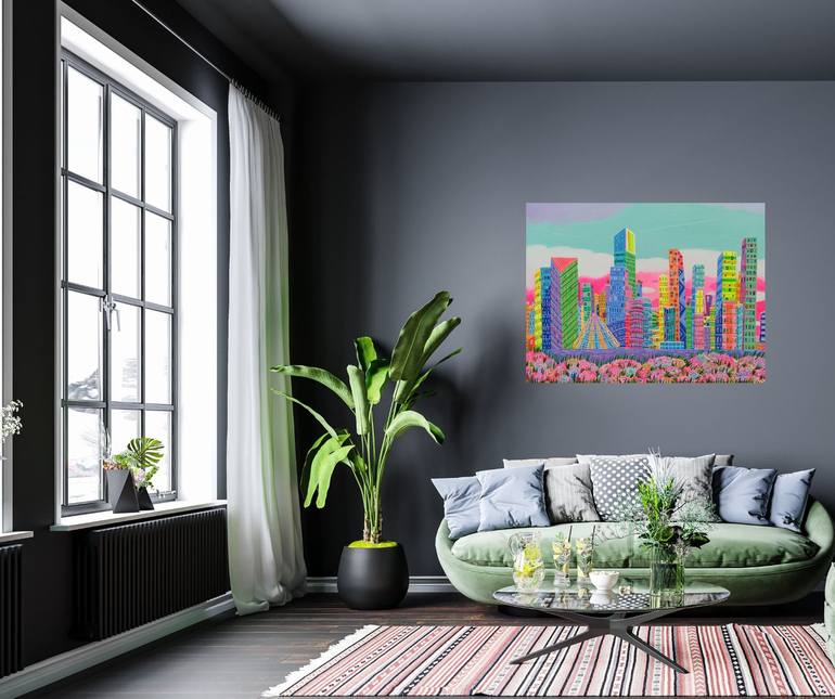 Original Cities Painting by Katrina Avotina