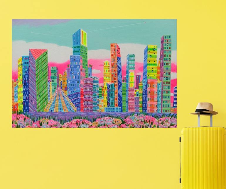Original Contemporary Cities Painting by Katrina Avotina