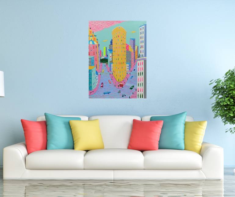 Original Contemporary Cities Painting by Katrina Avotina