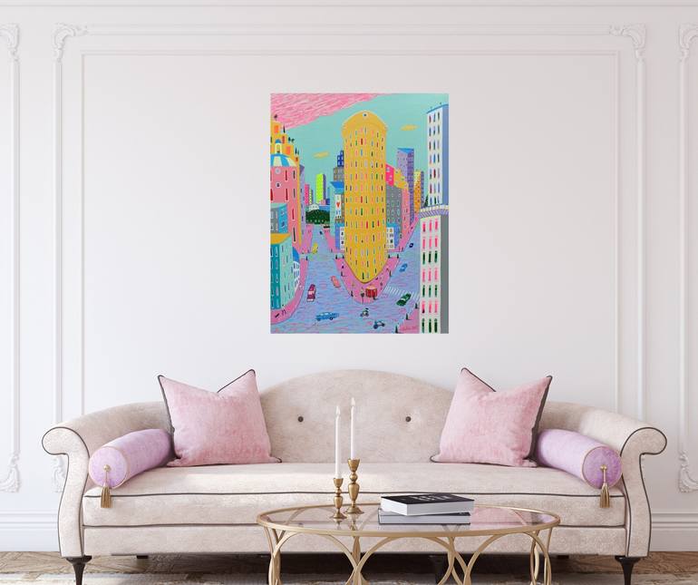 Original Cities Painting by Katrina Avotina