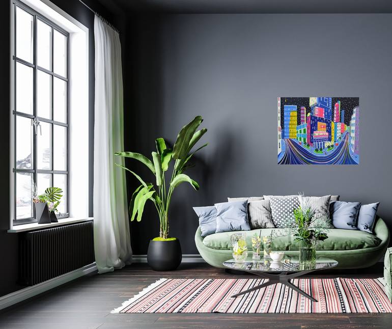 Original Contemporary Cities Painting by Katrina Avotina