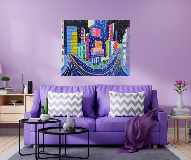 Original Contemporary Cities Painting by Katrina Avotina