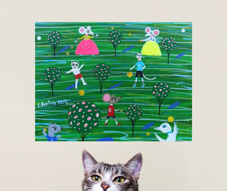 Original Contemporary Animal Painting by Katrina Avotina