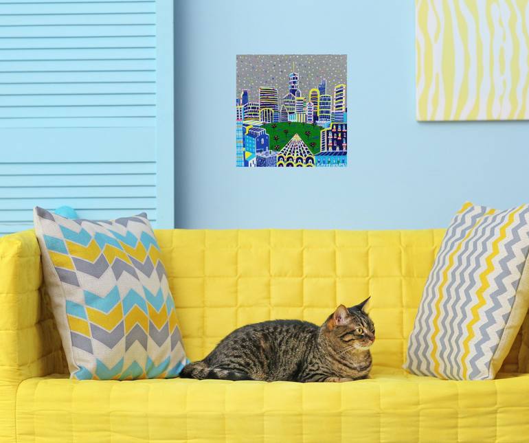 Original Contemporary Cities Painting by Katrina Avotina