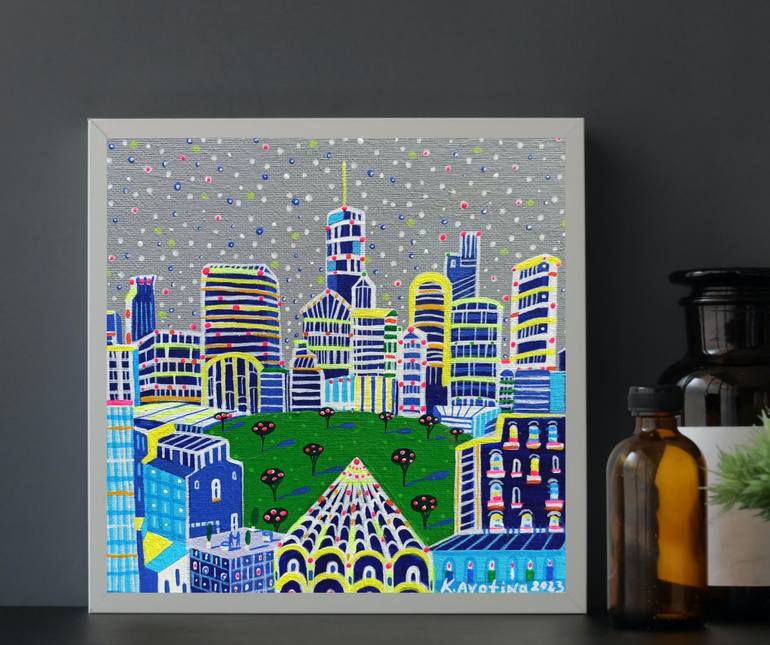 Original Contemporary Cities Painting by Katrina Avotina