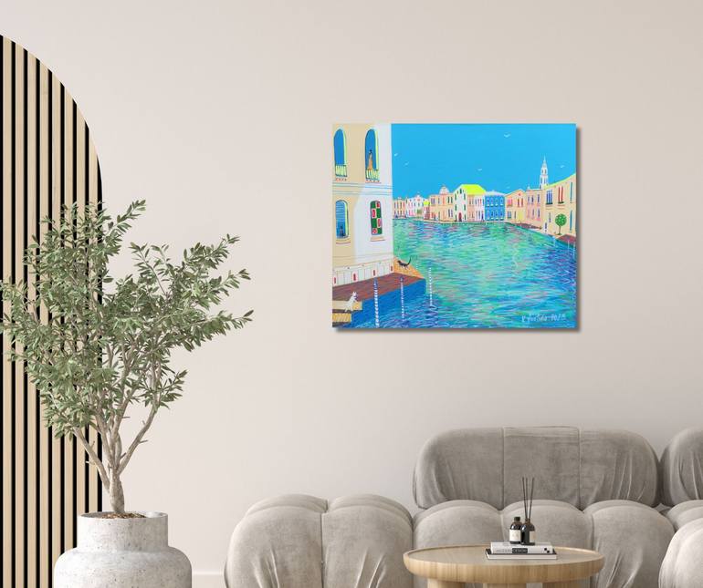 Original Contemporary Cities Painting by Katrina Avotina