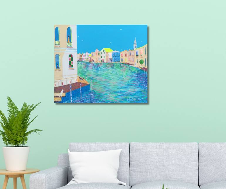 Original Contemporary Cities Painting by Katrina Avotina