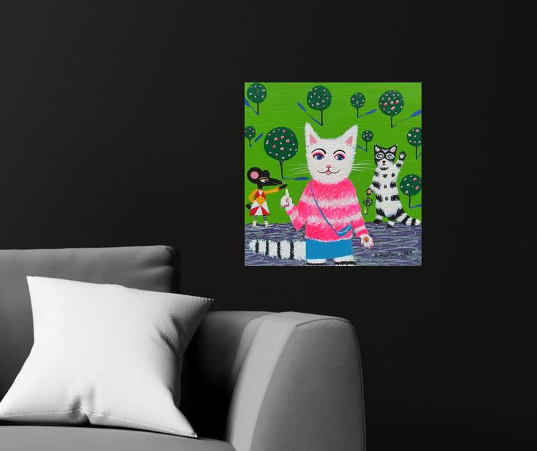 Original Contemporary Animal Painting by Katrina Avotina