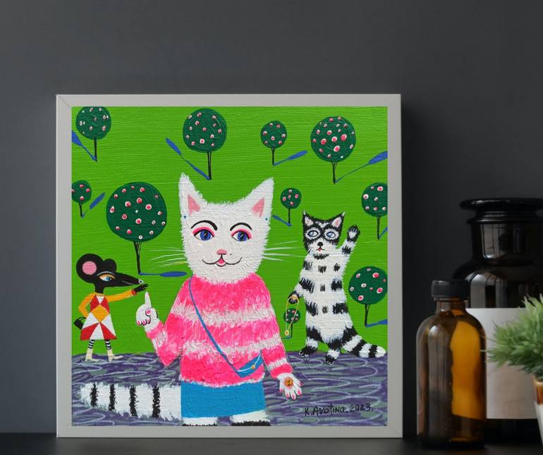 Original Contemporary Animal Painting by Katrina Avotina